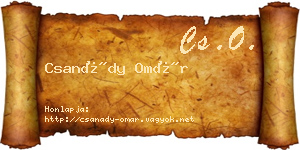 Csanády Omár névjegykártya
